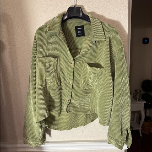 Green Corduroy cotton:on s 8 Button-Front Jacket - Picture 8 of 11